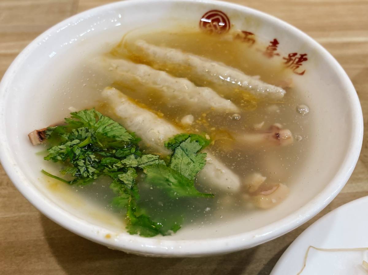 両喜号のイカとつみれのとろみスープ